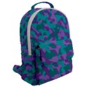 Purple and Teal Camouflage Pattern Flap Pocket Backpack (Large) View2