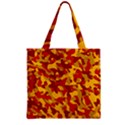 Red and Yellow Camouflage Pattern Zipper Grocery Tote Bag View2