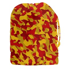 Red And Yellow Camouflage Pattern Drawstring Pouch (3xl) by SpinnyChairDesigns