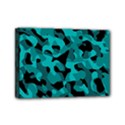 Black and Teal Camouflage Pattern Mini Canvas 7  x 5  (Stretched) View1