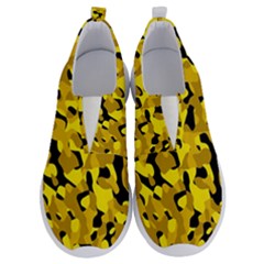 Black And Yellow Camouflage Pattern No Lace Lightweight Shoes by SpinnyChairDesigns