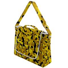 Black And Yellow Camouflage Pattern Box Up Messenger Bag by SpinnyChairDesigns