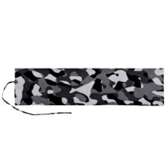 Black And White Camouflage Pattern Roll Up Canvas Pencil Holder (l) by SpinnyChairDesigns