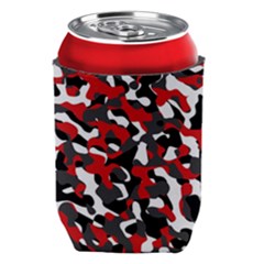 Black Red White Camouflage Pattern Can Holder by SpinnyChairDesigns