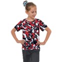 Black Red White Camouflage Pattern Kids  Mesh Piece Tee View1