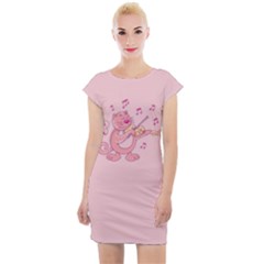 Cat With Violin Cap Sleeve Bodycon Dress by sifis