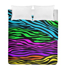 Colorful Zebra Duvet Cover Double Side (full/ Double Size) by Angelandspot