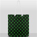 Neon Green Bug Insect Heads on Black Full Print Rope Handle Tote (Large) View1