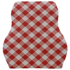 Picnic Gingham Red White Checkered Plaid Pattern Car Seat Velour Cushion  by SpinnyChairDesigns