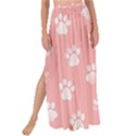 Animal Cat Dog Prints Pattern Pink White Maxi Chiffon Tie-Up Sarong View1