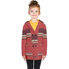 Retro Aesthetic Kids  Double Breasted Button Coat by tmsartbazaar