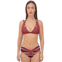 Retro Aesthetic Double Strap Halter Bikini Set by tmsartbazaar