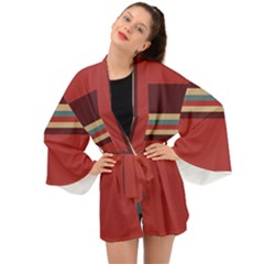 Retro Aesthetic Long Sleeve Kimono by tmsartbazaar