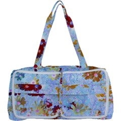 Cosmos Flowers Ligh Blue Multi Function Bag by DinkovaArt