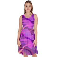 Infinity Painting Purple Knee Length Skater Dress With Pockets by DinkovaArt