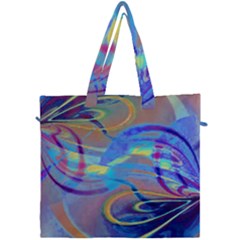 Infinity Painting Blue Canvas Travel Bag by DinkovaArt