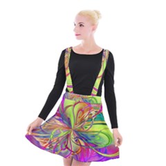 Rainbow Painting Pattern 4 Suspender Skater Skirt by DinkovaArt