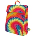 Colorful Dark Tie Dye Pattern Flap Top Backpack View1