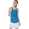 Mosaic Blue Pantone Solid Color Racer Back Mesh Tank Top View1