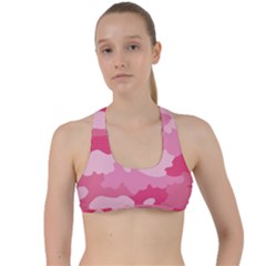 Camo Pink Criss Cross Racerback Sports Bra by MooMoosMumma