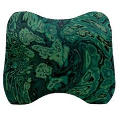 Dark Green Marbled Texture Velour Head Support Cushion by SpinnyChairDesigns