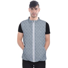 Grey Diamond Plate Metal Texture Men s Puffer Vest by SpinnyChairDesigns