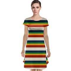 Rainbow Stripes Cap Sleeve Nightdress by tmsartbazaar