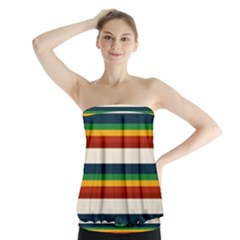 Rainbow Stripes Strapless Top by tmsartbazaar