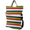 Rainbow Stripes Fold Over Handle Tote Bag View2