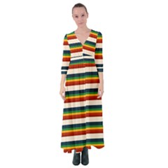 Rainbow Stripes Button Up Maxi Dress by tmsartbazaar