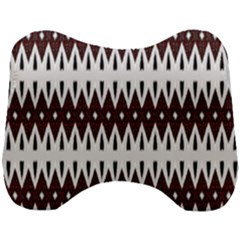 Brown And White Ikat Head Support Cushion by SpinnyChairDesigns