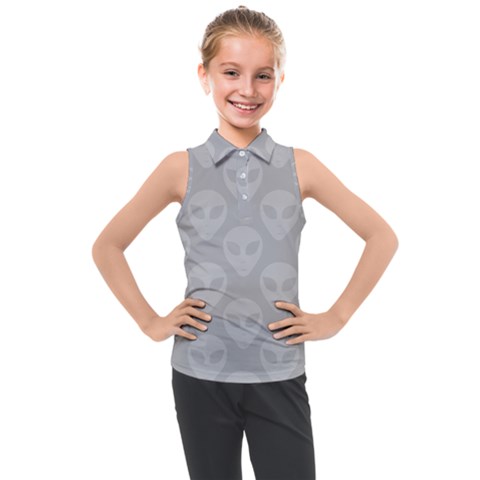 Grey Aliens Ufo Kids  Sleeveless Polo Tee by SpinnyChairDesigns