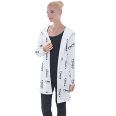 Geek Glasses With Eyes Longline Hooded Cardigan by SpinnyChairDesigns