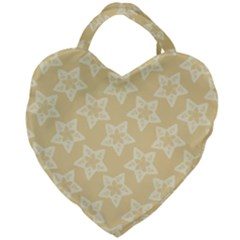 Gold Stars Pattern Giant Heart Shaped Tote by SpinnyChairDesigns