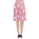 Cute Pink and White Hearts Flared Midi Skirt View2