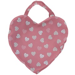 Cute Pink And White Hearts Giant Heart Shaped Tote by SpinnyChairDesigns