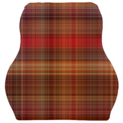 Madras Plaid Fall Colors Car Seat Velour Cushion  by SpinnyChairDesigns