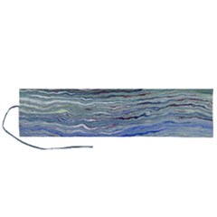 Blue Abstract Stripes Roll Up Canvas Pencil Holder (l) by SpinnyChairDesigns