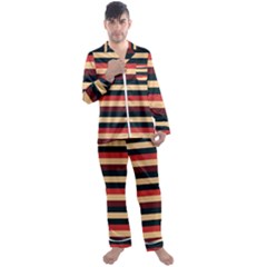 Seventies Stripes Men s Long Sleeve Satin Pyjamas Set by tmsartbazaar