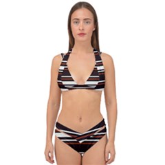 Classic Coffee Brown Double Strap Halter Bikini Set by tmsartbazaar