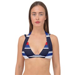 Casual Uniform Stripes Double Strap Halter Bikini Top by tmsartbazaar