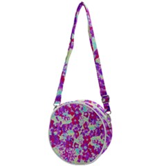 Spring Flowers Garden Crossbody Circle Bag by DinkovaArt