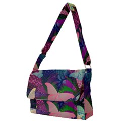 Butterfly Garden Art Full Print Messenger Bag (s) by SpinnyChairDesigns