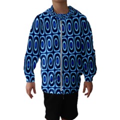 Abstract Blue Circles Mosaic Kids  Hooded Windbreaker by SpinnyChairDesigns