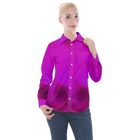 Fun Fuschia Women s Long Sleeve Pocket Shirt by Janetaudreywilson