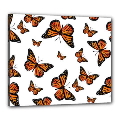 Monarch Butterflies Canvas 24  X 20  (stretched) by SpinnyChairDesigns