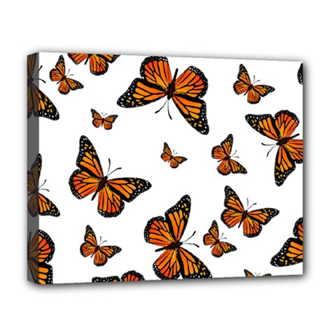 Monarch Butterflies Deluxe Canvas 20  X 16  (stretched) by SpinnyChairDesigns