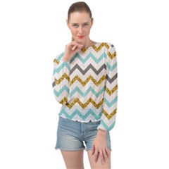 Chevron  Banded Bottom Chiffon Top by Sobalvarro