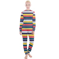 Horizontal Colored Stripes Women s Lounge Set by tmsartbazaar