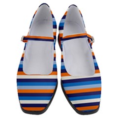 Ocean Blue Stripes Women s Mary Jane Shoes by tmsartbazaar